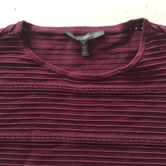 WHITE HOUSE BLACK MARKET DRAMA SLEEVE PONTELLE SWEATER MEDIUM - Picture 10 of 14